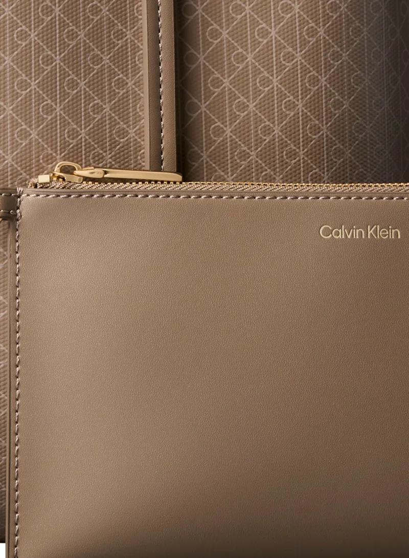 CALVIN KLEIN  Coated Emblem Small Tote Bag for Women | Best Price UAE